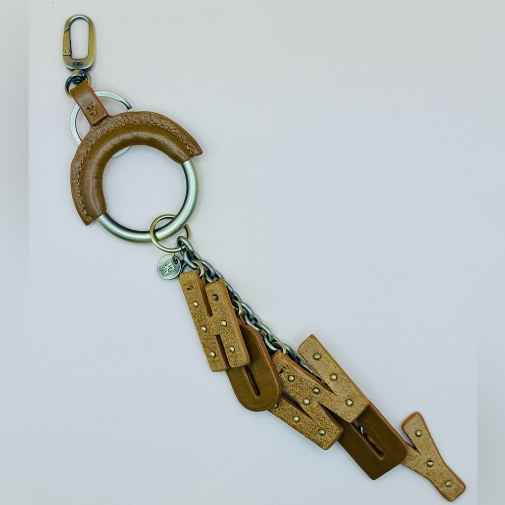 HOBO Howdy Charm Fob Truffle - Leather Bag Charm Keychain - Picture 3 of 14